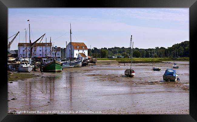 Tides Out At Woodbridge Suffolk Framed Print by Darren Burroughs