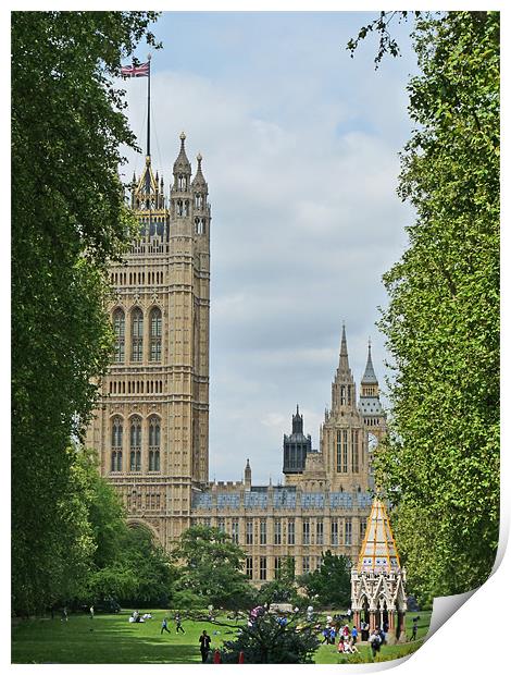 Palace Of Westminster Print by Noreen Linale