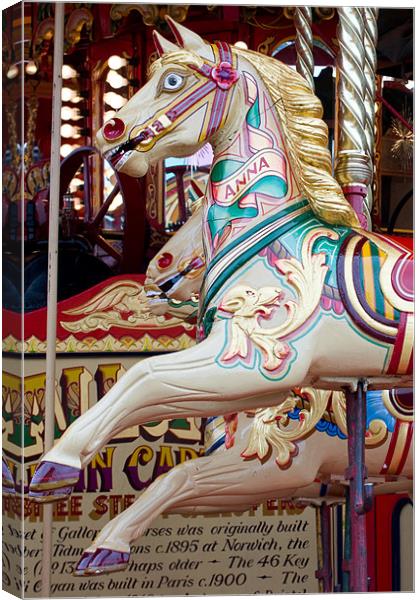 Funfair Carousel Horse Canvas Print by VICTORIA HENDRICK