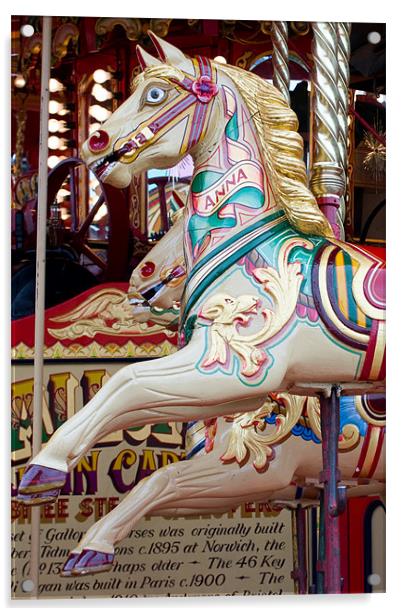 Funfair Carousel Horse Acrylic by VICTORIA HENDRICK