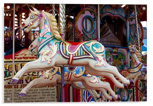 Horses on the Carousel Acrylic by VICTORIA HENDRICK