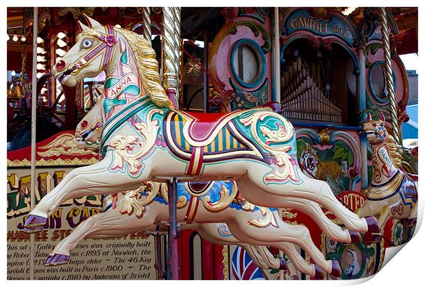 Horses on the Carousel Print by VICTORIA HENDRICK