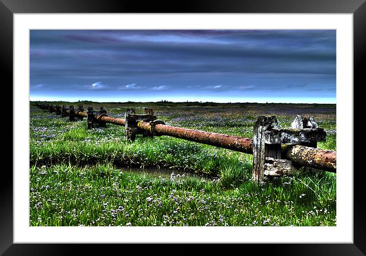 Stiffkey Marshes Outfall Pipe Framed Mounted Print by Paul Betts