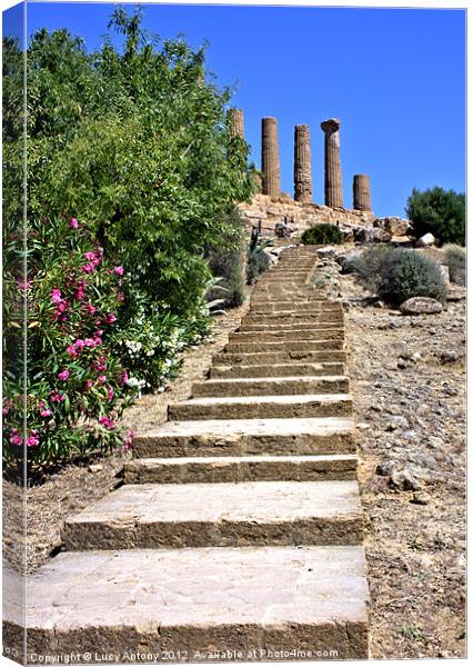 Temple of Juno, Agrigento Canvas Print by Lucy Antony