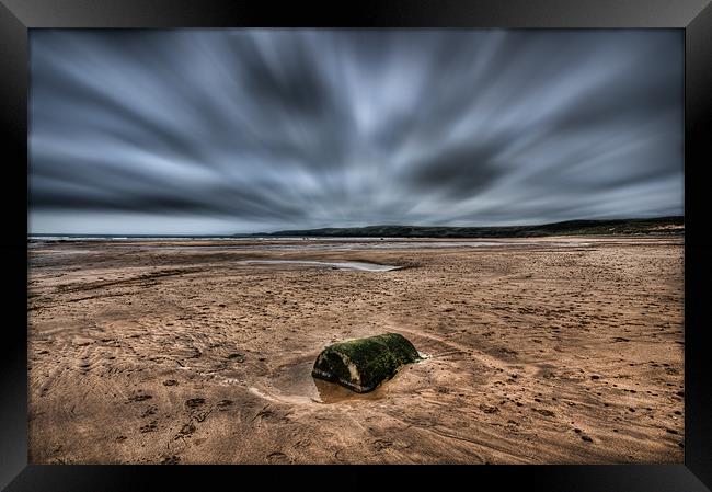 Freshwater West Blur Framed Print by Steve Purnell