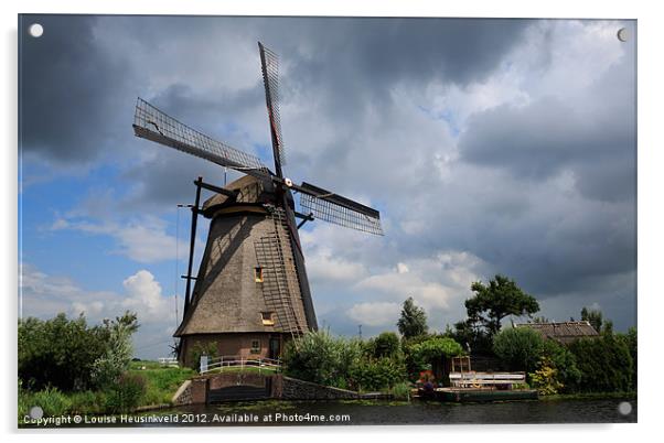Kinderdijk windmill, Netherlands Acrylic by Louise Heusinkveld