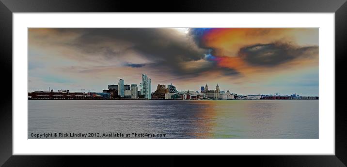 Liverpool skyline Framed Mounted Print by Rick Lindley