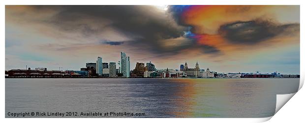 Liverpool skyline Print by Rick Lindley