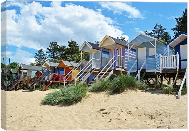  Well next the Sea Norfolk Beach Huts Canvas Print by Diana Mower