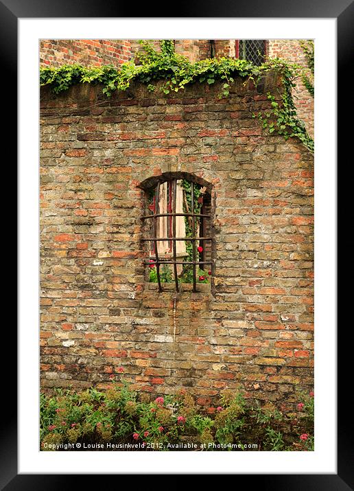 Window in a wall, Bruges Framed Mounted Print by Louise Heusinkveld