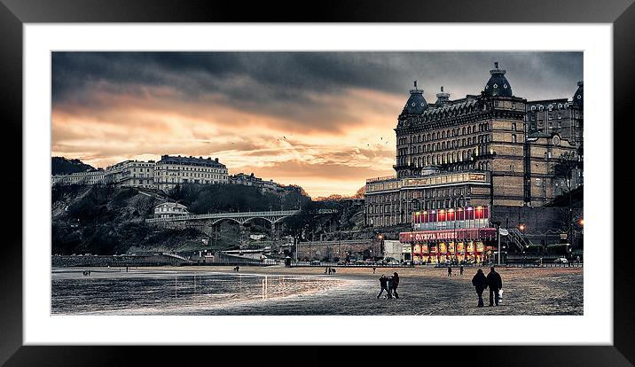 Golden Dusk at Scarborough Framed Mounted Print by Craig Mansell