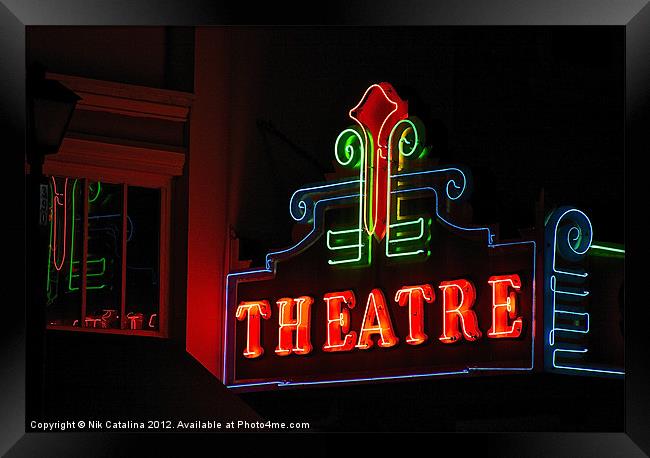 Theater Marque Framed Print by Nik Catalina