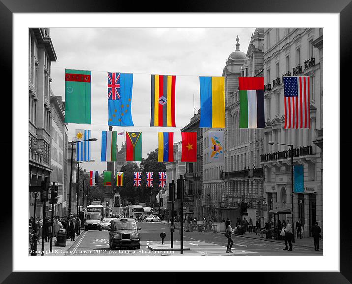 PUTTING THE FLAGS OUT Framed Mounted Print by David Atkinson