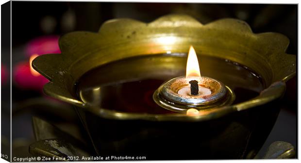 Oil Burner in a Chinese Temple Canvas Print by Zoe Ferrie