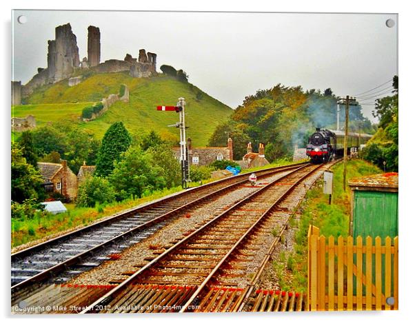Approaching Corfe 2 Acrylic by Mike Streeter