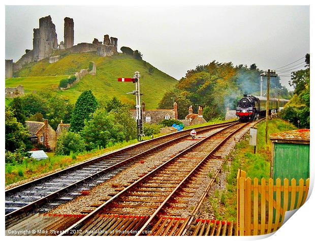 Approaching Corfe 2 Print by Mike Streeter