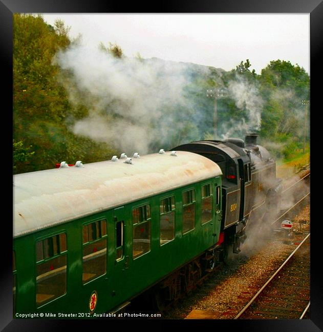 Departing Corfe Framed Print by Mike Streeter