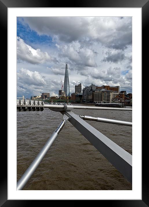 Shard from Millennium Bridge Framed Mounted Print by Gary Eason