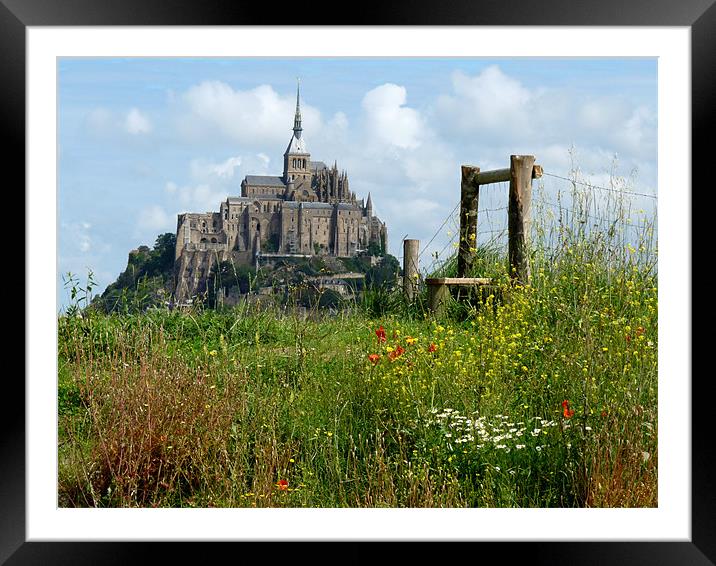 Le Mont St Michel France Framed Mounted Print by Noreen Linale