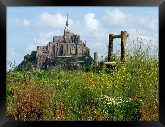 Le Mont St Michel France Framed Print by Noreen Linale
