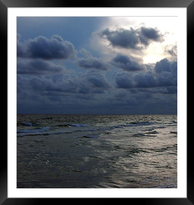 Cloudburst over the Sea Framed Mounted Print by Susan Medeiros