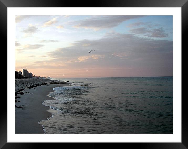 Sunrise Cresting the Gulf Framed Mounted Print by Susan Medeiros