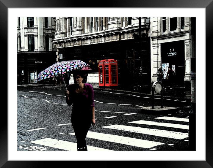 RAINY DAY IN LONDON Framed Mounted Print by David Atkinson