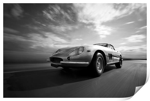 Ferrari 275 GTB mono Print by Dave Wragg