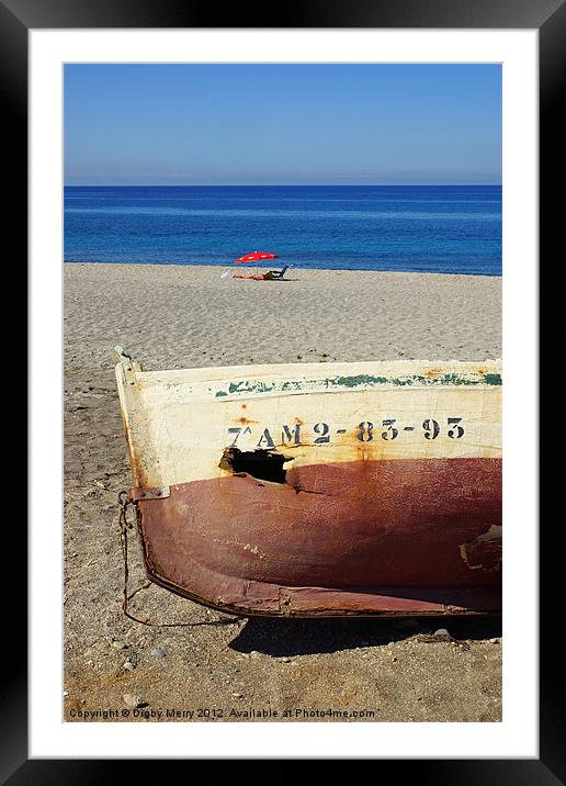 Boat on the beach Framed Mounted Print by Digby Merry