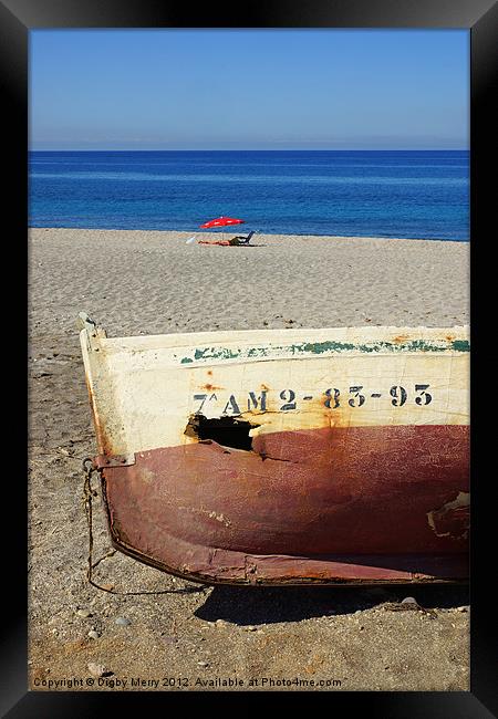 Boat on the beach Framed Print by Digby Merry