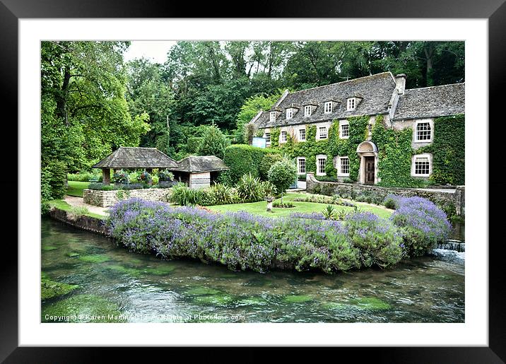 The Swan at Bibury Framed Mounted Print by Karen Martin