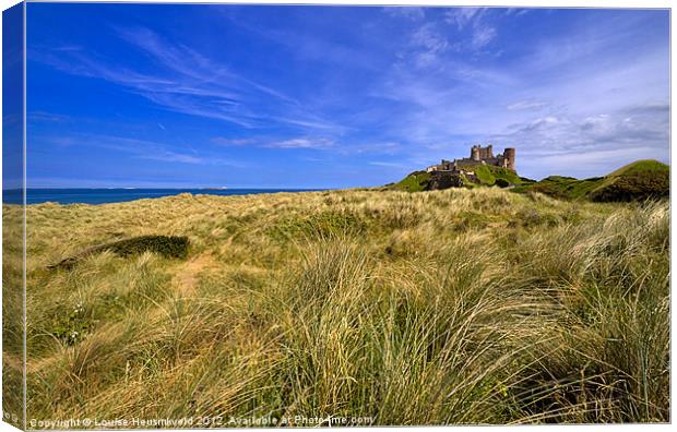Dunes below Bamburgh Castle, Northumberland Canvas Print by Louise Heusinkveld