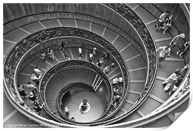 Vatican Spiral Staircase Print by Ian Collins