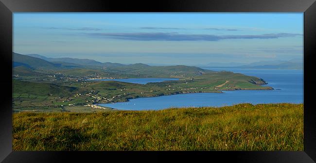 View of Dingle and Ventry Bay Framed Print by barbara walsh