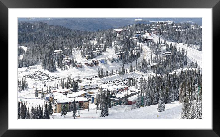 SILVERSTAR VILLAGE from above silver star ski resort vernon bc Framed Mounted Print by Andy Smy