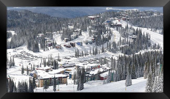 SILVERSTAR VILLAGE from above silver star ski resort vernon bc Framed Print by Andy Smy