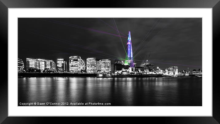The Shard Lasers Framed Mounted Print by Dawn O'Connor