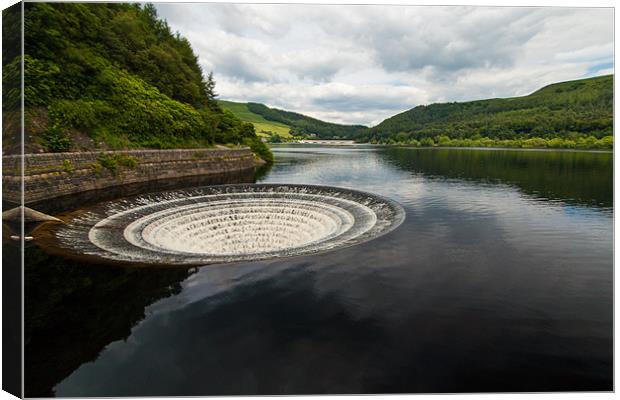 Ladybower Bell-Mouth Canvas Print by Jonathan Swetnam