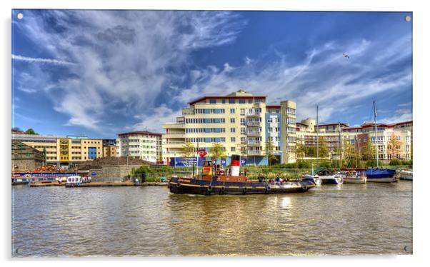 Bristol Docks Acrylic by Mike Gorton