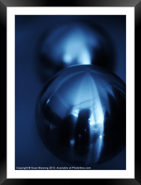 Spherical Blue Framed Mounted Print by Sean Wareing