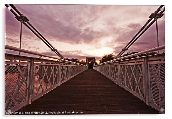 Suspension Bridge, Wilford Acrylic by Elaine Whitby