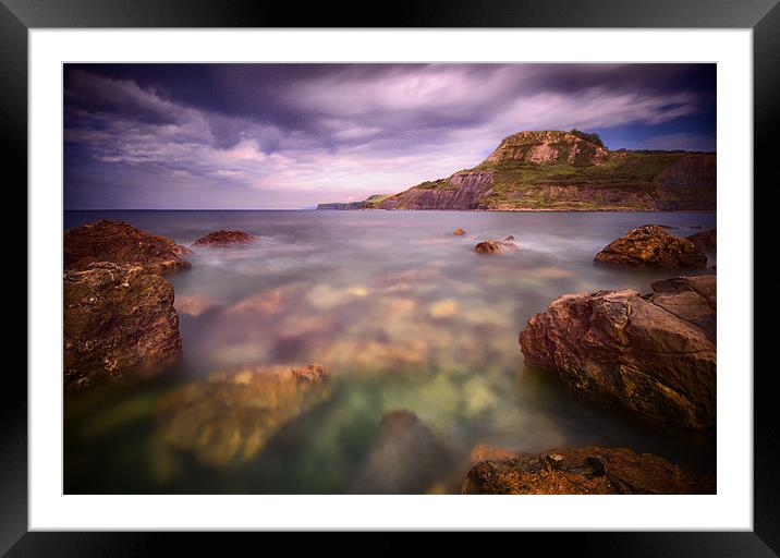 West across Chapmans Pool Framed Mounted Print by mark leader