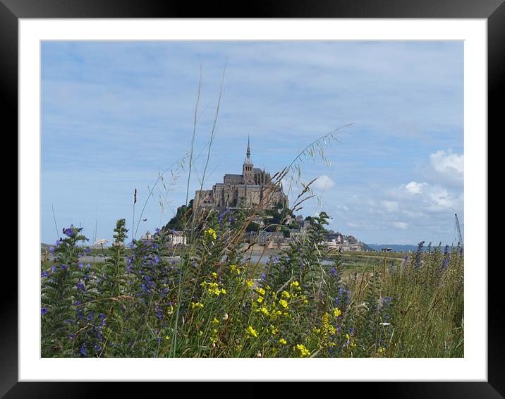 Le Mont St. Michel, France Framed Mounted Print by Noreen Linale
