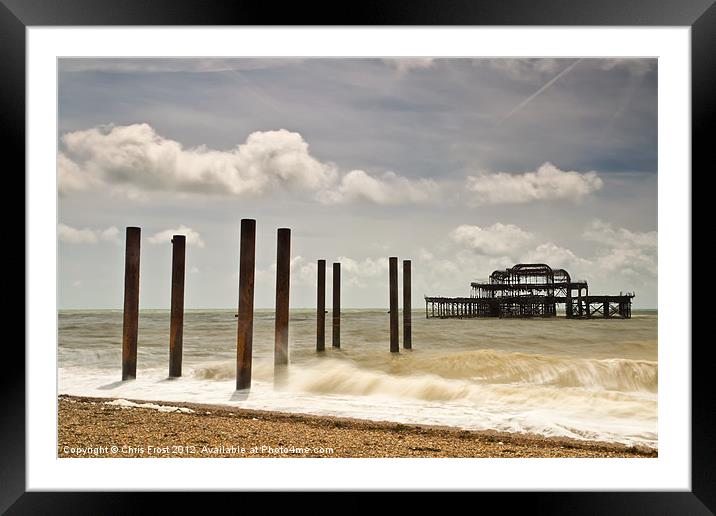 Brighton's West Pier Remains Framed Mounted Print by Chris Frost