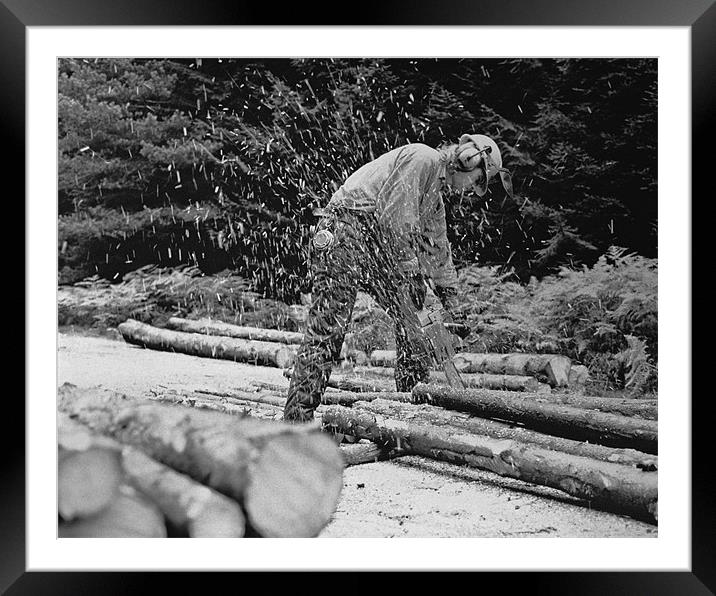 Scottish Lumberjack Framed Mounted Print by Howard Little