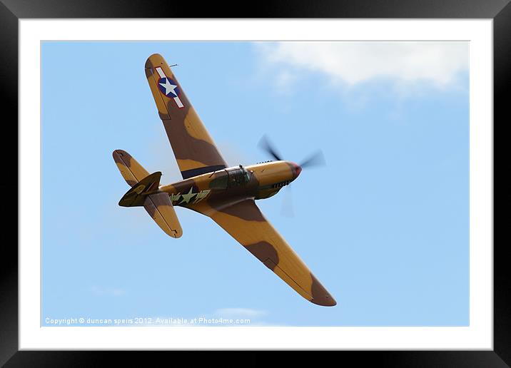 Curtiss P40 Framed Mounted Print by duncan speirs