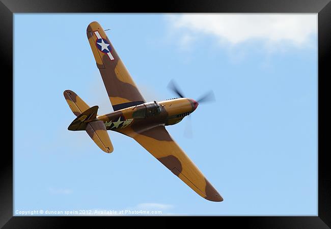 Curtiss P40 Framed Print by duncan speirs