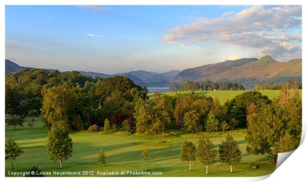 Borrowdale and Derwentwater at Dawn Print by Louise Heusinkveld