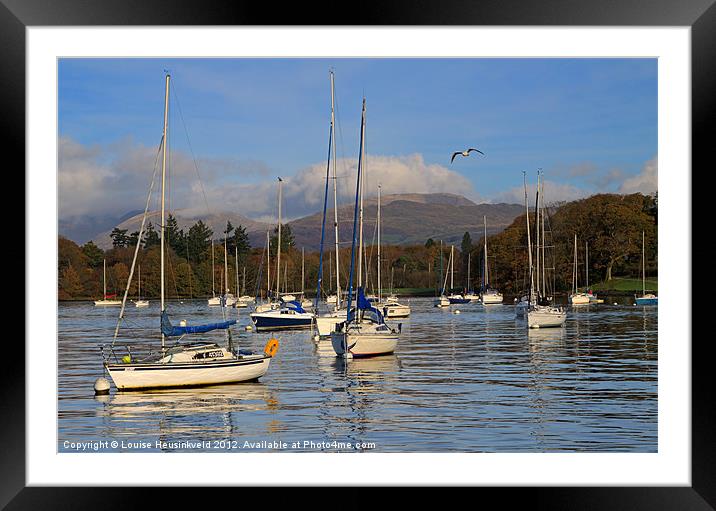 Sailboats in Bowness-on-Windermere Framed Mounted Print by Louise Heusinkveld