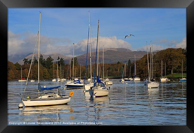 Sailboats in Bowness-on-Windermere Framed Print by Louise Heusinkveld